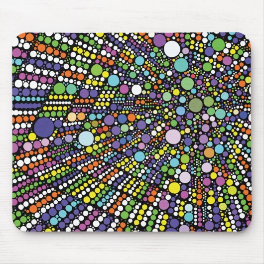 幾何カラフル円 マウスパッド (正面)