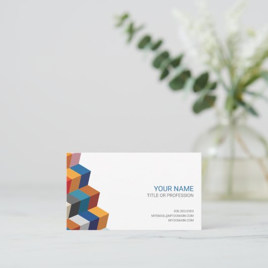 幾何カラフル名刺 名刺 (スタンド正面)
