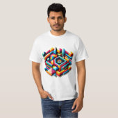 幾何カラフル図形デザイン Tシャツ (正面フル)