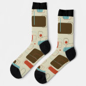 幾何カラフル図形レトロパターン ソックス (左)