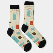 幾何カラフル図形レトロパターン ソックス (右)