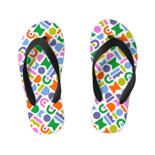 幾何カラフル図形 キッズビーチサンダル