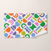 幾何カラフル図形 バスタオルセット (ハンドタオル)