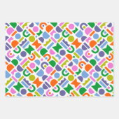 幾何カラフル図形 ラッピングペーパーシート (正面)