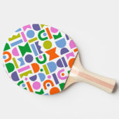 幾何カラフル図形 卓球ラケット (横)