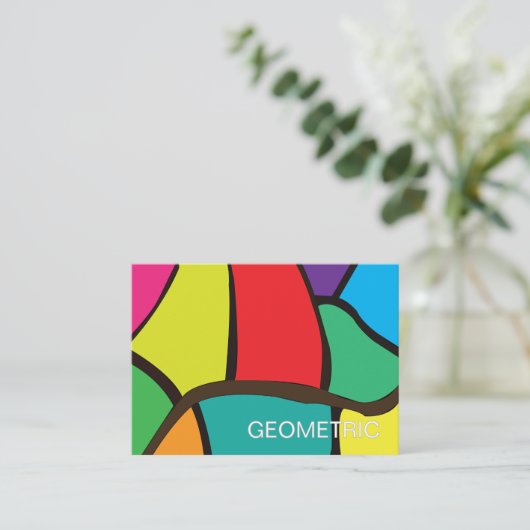 幾何カラフル図形 名刺 (スタンド正面)