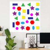 幾何カラフル姿 ポスター (ホームオフィス)