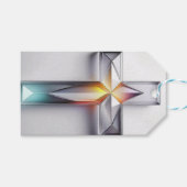 幾何カラフル宝石クリスチャン十字架 ギフトタグ (正面(横))