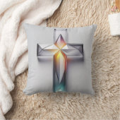 幾何カラフル宝石クリスチャン十字架 クッション (ブランケット)