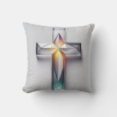 幾何カラフル宝石クリスチャン十字架 クッション (正面)