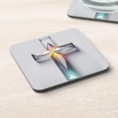 幾何カラフル宝石クリスチャン十字架 コースター (左側)