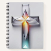 幾何カラフル宝石クリスチャン十字架 ノートブック (正面)