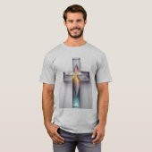 幾何カラフル宝石クリスチャン十字架 Tシャツ (正面フル)