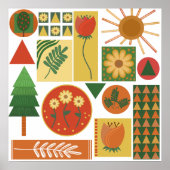 幾何カラフル庭園 |植物の愛好家 ポスター (正面)