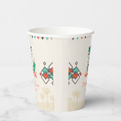 幾何カラフル形状とキツネ誕生日 紙コップ (右)