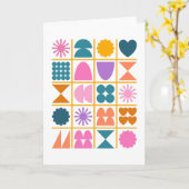 幾何カラフル形状シンプルデザイン カード (黄色い花)