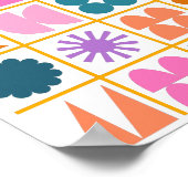 幾何カラフル形状シンプルデザイン ポスター (角)