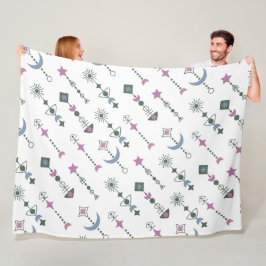 幾何カラフル形状パターン22b フリースブランケット