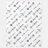 幾何カラフル形状パターン22b フリースブランケット (正面)