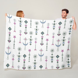 幾何カラフル形状パターン22b フリースブランケット