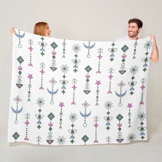 幾何カラフル形状パターン22b フリースブランケット (インサイチュ)