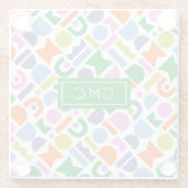 幾何カラフル形状パーソナライズされた ガラスコースター (裏面)