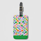 幾何カラフル形状パーソナライズされた ラゲッジタグ (正面縦)