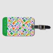 幾何カラフル形状パーソナライズされた ラゲッジタグ (正面横)