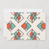 幾何カラフル形状可愛いキツネ誕生日 招待状 (裏面)