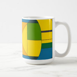 幾何カラフル抽象デザイン コーヒーマグカップ