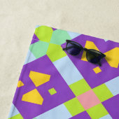 幾何カラフル抽象デザイン ビーチタオル (インサイチュ)