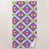 幾何カラフル抽象デザイン ビーチタオル (正面)