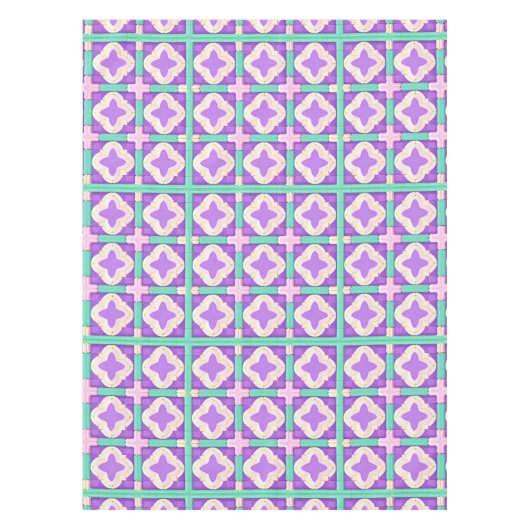 幾何カラフル抽象芸術アート テーブルクロス (正面)