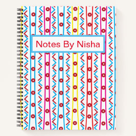 幾何カラフル抽象芸術パタパーソナライズされたーン ノートブック