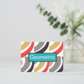 幾何カラフル抽象芸術パターン 名刺 (スタンド正面)