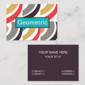 幾何カラフル抽象芸術パターン 名刺 (正面/裏面)