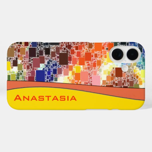 幾何カラフル抽象芸術パーソナライズされた Case-Mate iPhoneケース (裏面 (横))