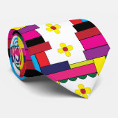 幾何カラフル抽象芸術フローラトレンディー ネクタイ (ロール)