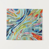 幾何カラフル抽象芸術モザイクアート タペストリー (正面(横))