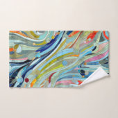 幾何カラフル抽象芸術モザイクアート バスタオルセット (ハンドタオル)