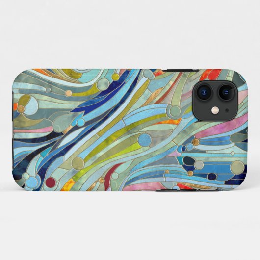 幾何カラフル抽象芸術モザイクアート Case-Mate iPhoneケース (裏面(横))