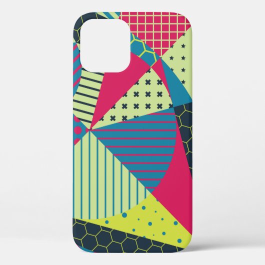 幾何カラフル抽象芸術ヴィンテージデザイン Case-Mate iPhoneケース (裏面)