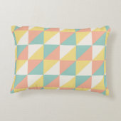 幾何カラフル抽象芸術三角形パターン アクセントクッション (裏面)