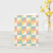 幾何カラフル抽象芸術三角形パターン カード (黄色い花)