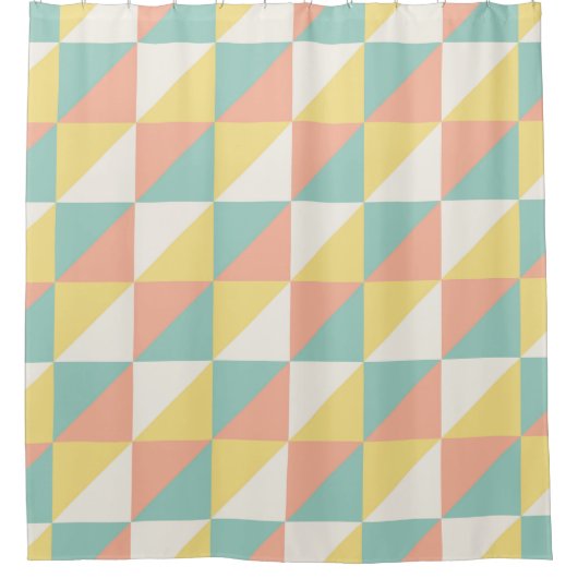 幾何カラフル抽象芸術三角形パターン シャワーカーテン (正面)