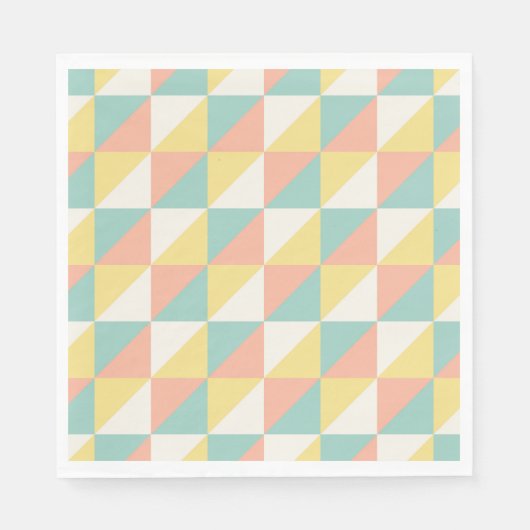 幾何カラフル抽象芸術三角形パターン スタンダードランチョンナプキン (正面)