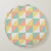 幾何カラフル抽象芸術三角形パターン ラウンドクッション (裏面)