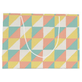 幾何カラフル抽象芸術三角形パターン ラージペーパーバッグ (裏面)