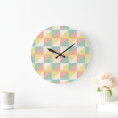 幾何カラフル抽象芸術三角形パターン ラージ壁時計 (ホーム)