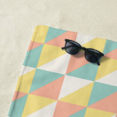 幾何カラフル抽象芸術三角形モダン ビーチタオル (インサイチュ)